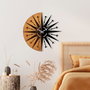 Wallity Reloj de Pared Decorativo de Madera y Metal 75, 56 cm, Nogal y Negro